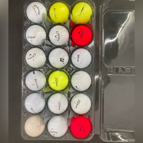 Assortment of 18 used name brand golf balls - Picture 2 of 2